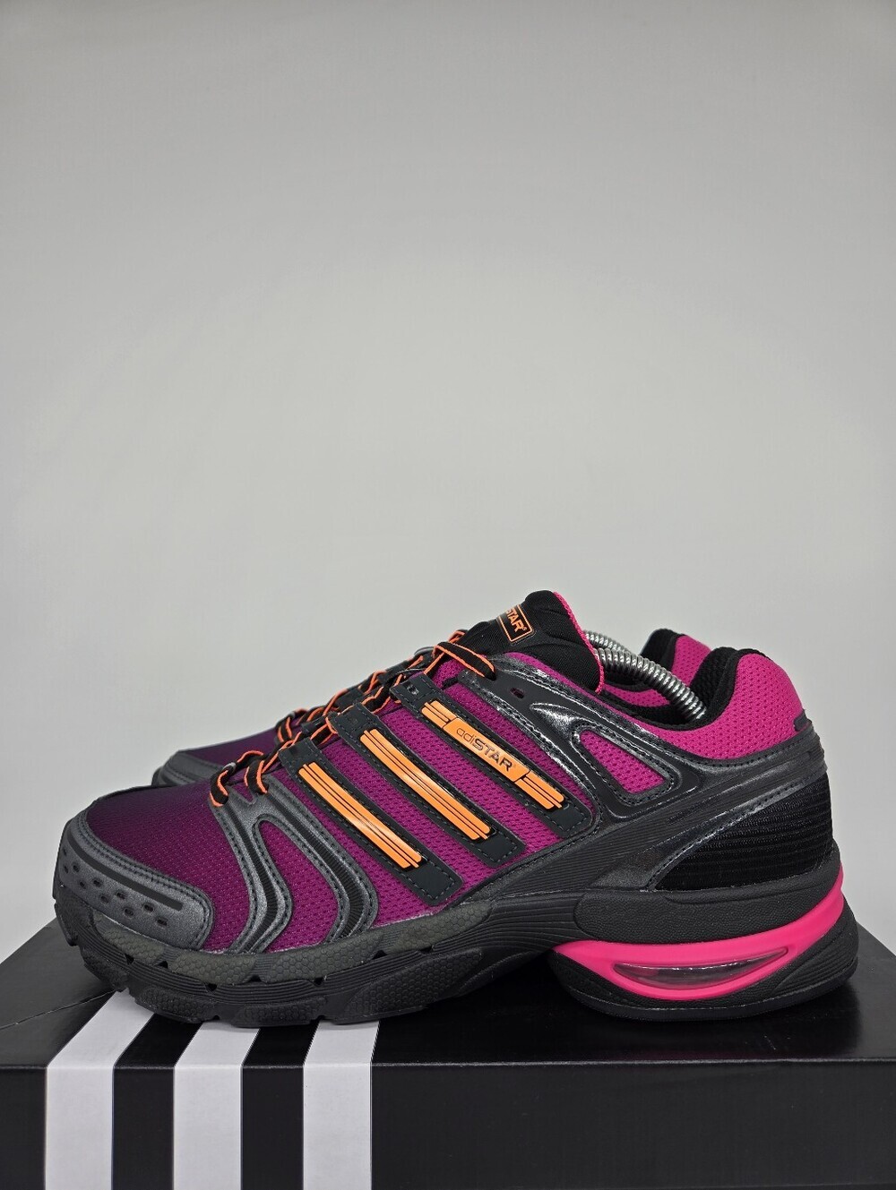adidas Men's Adistar Control 5 KI8592 Core Black Purple Orange Shoes Size 6